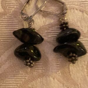 Black and Silver Dangle Earrings